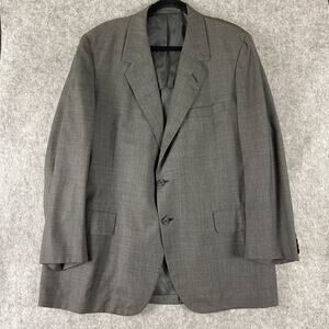 Vintage Oxxford Wool Blazer Sport Coat Mens 44R Gray Plaid Patrician Bespoke 80s